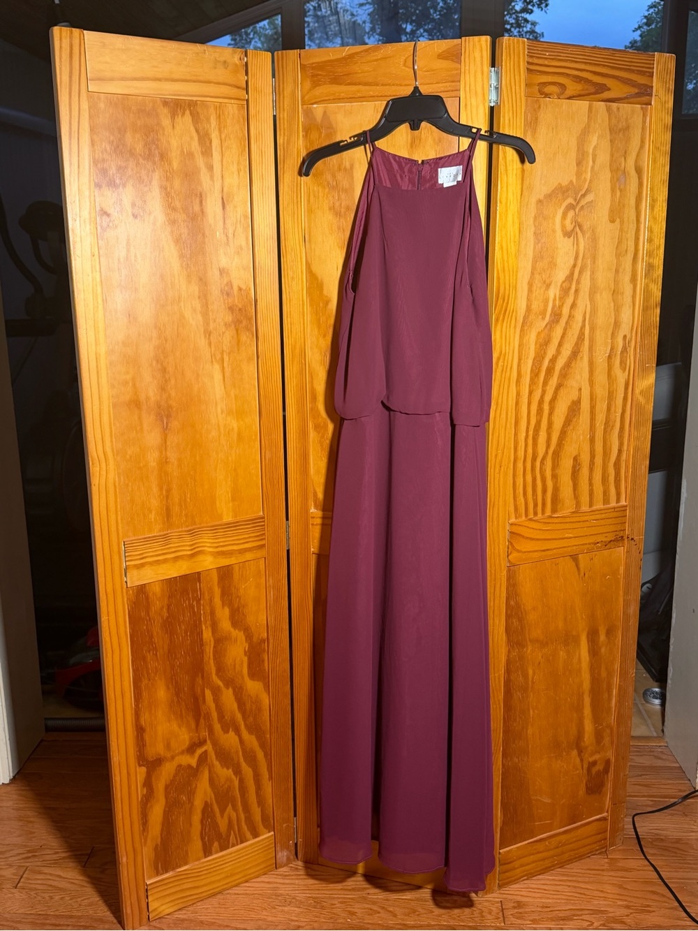 Bill Levkoff Elegant Burgundy High Neck Halter Gown|Sz 18|Formal, Wedding, Prom